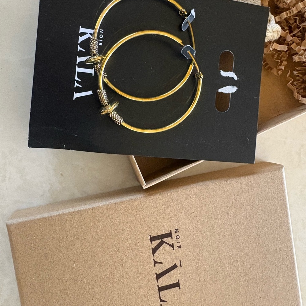 Noir KALA Gold Hoop Earrings